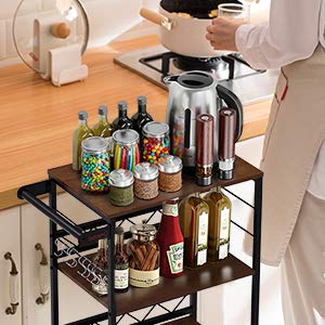 INDIAN DECOR. 45248 Bar Cart, 3-Tier Sturdy Kitchen Cart with Wheels Durable Microwave Cart for Dinners and Barbecues and Kitchen Storage 4