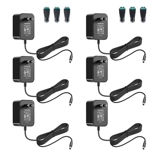 Image of 24V 1A Power Supply 6 Pack, UL Listed 24 Volt LED Power Supply Adapter, 100-240V AC to 24V DC Converter Adapter with 5.5mm x 2.1mm DC Plug for LED Strips