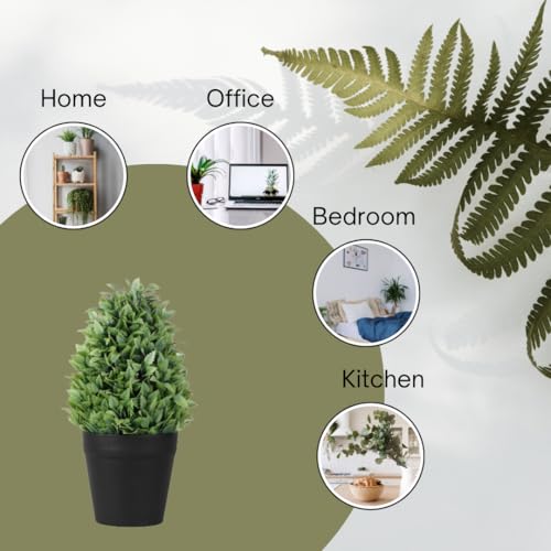 Image of Artificial Realistic Leaves Bonsai Potted Plant for Home Office Kitchen Living Room Hotel Restorent Table Corner Center Piece | Natural Look | Show Piece | 36 cm