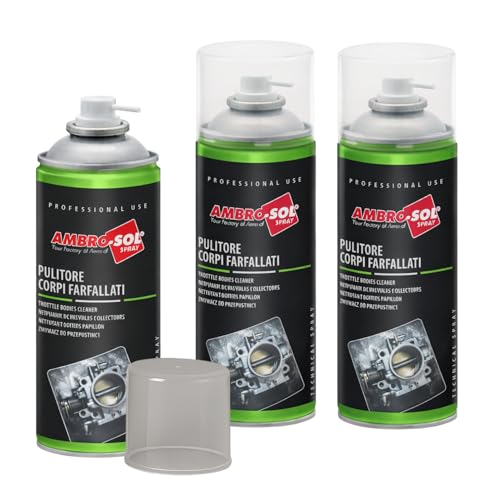 3 Bombolette Pulitore Corpi Farfallati, Capacità 400 ml, Spray pulizia