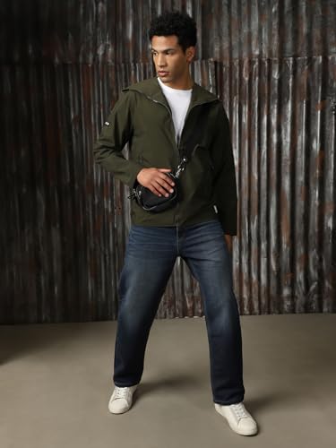 Image of High Star Men Printed Polyster Relaxed Fit Hood Long Sleeve Jackets