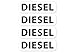 Lot de 4 autocollants pour voiture diesel - Résistant aux intempéries et aux UV
