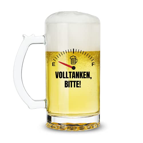 Lustig Bier Geschenk für Männer Papa Ihn Opa Freund, Biergläser 0,5l Biergeschenk für Vatertag Geburtstag Weihnachten Oktoberfest Valentinstag - Fuel Meter