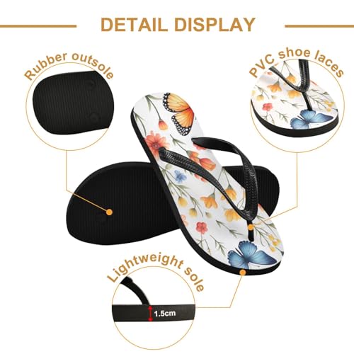 Mens Flip Flops Butterfly FlowerSandal Flip Flops for Women Summer Beach Slipper 214B27992