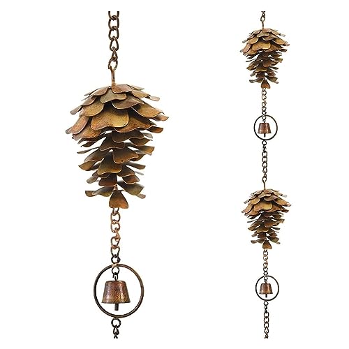 Buiten hangende regenkettingen, 1 PCS Metal Decorative Hanging Chain Pine Cone Metal Iron Bells - Afbeelding 6