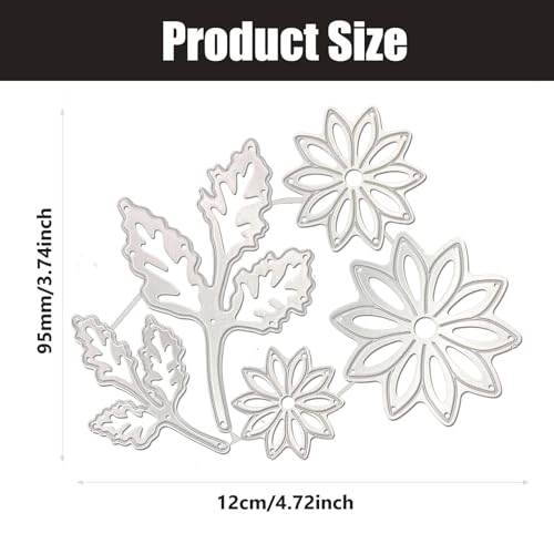 5Pcs Flower Leaf Metal Cutting Dies,FlowerLeaf Metal Template Molds,Flower Leaf Cutting Dies Cut Stencils for DIY Scrapbooking Photo Album Decorative Embossing Paper Dies for Card Making Templated