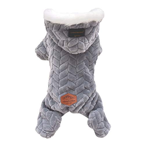 LOYY Small Dog Coats for Winter Thick with Hood Plush Windproof Dogs Warm Jacket Puppy Snowsuit for Small Dogs