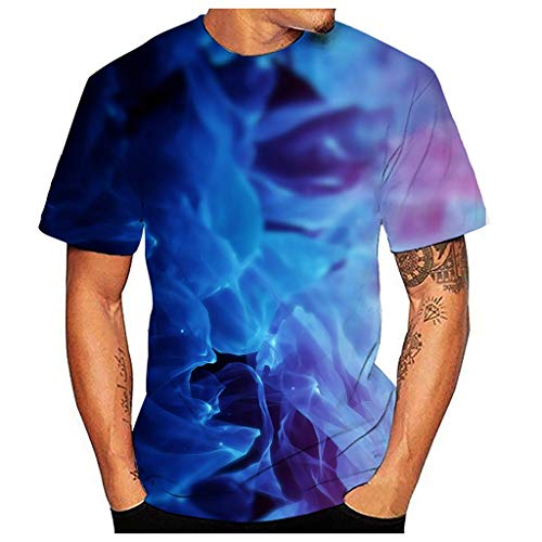 LANSKIRT Camisetas Hombre 3D Originales Graffiti Print Verano Unisex Camisetas de Manga Corta Casual Hipster Camisas Deportivas para Hombres Talla Grande S-XXXL
