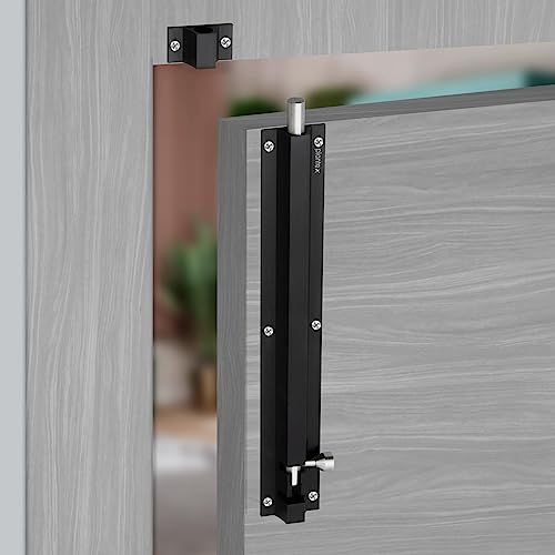 Image of Plantex Stainless Steel Tower Bolt /Tower Bolt for Home,Offices Doors and Windows /Tower Bolt for Main Door /Door Latch /Kundi /Chitakini /Door Latch for Windows - Pack of 2 (Black Finish, 12 inch)