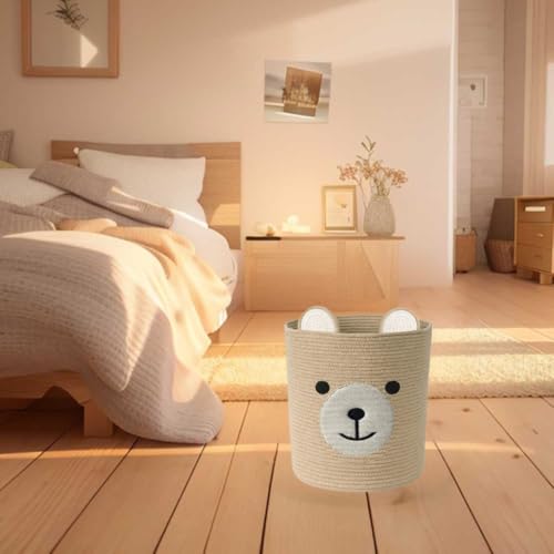 Bear Basket for Nursery, Baby Baskets for Storage, Baby Shower Baskets, Laundry Basket, Storage Hamper for Children Kids Toy Plant Indoor Corner (Brown) - Image 6