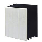 True HEPA Plus 4 Carbon Replacement Filter for Winix 115115 Size 21 fit Plasma Wave WAC5300, WAC5500, WAC6300, 5000, 5000b, 5300, 5500, 6300 & 9000