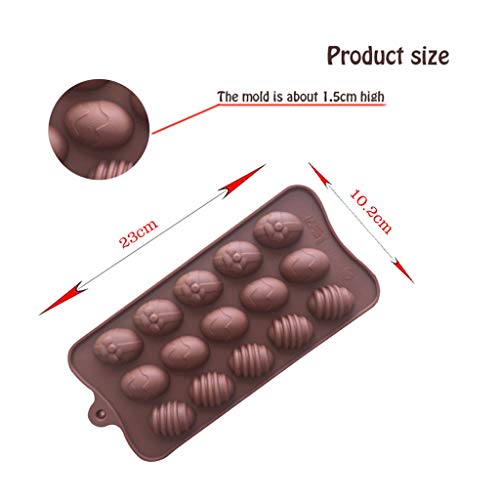 Molde de silicone em forma de ovo de páscoa com 15 cavidades - bandejas de molde de silicone para as
