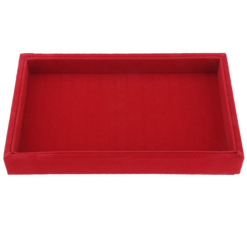 ALCXAZS Red Velvet Necklace Bracelet Earring Anklet Jewelry Display Tray Case Sleek and Versatile Storage Organizer