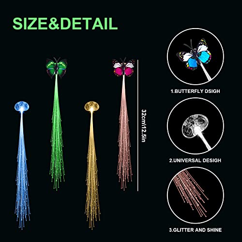 12Pcs Led Hair Light Clip,Ursmart 6Pcs Led Lights Hair And 6Pcs Butterfly Hair Clips Glow Hair Accessories For Women Girls,Bar Dancing Led Hair Hairpin,Glow Party Christmas Hair Accessories（Slow Light&Flash Light） #TOP2