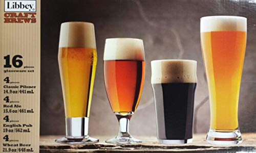 Libbey 16 Piece Craft Brew Beer Set