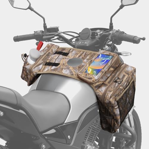 Suyeah Bolsa para tanque de quadriciclo, bolsa de selim de motocicleta com bolsa de celular, bolsa de armazenamento para snowmobile, bolso de carga impermeável UTV, pacote de armazenamento com bolso