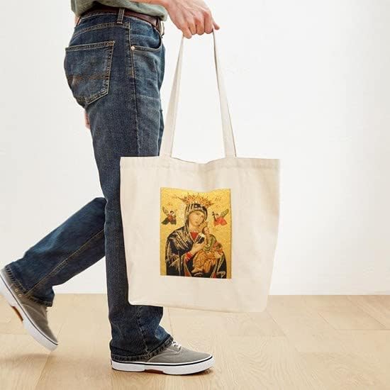Miniatura 4 de CafePress Our Lady Of Perpetual Help - Bolsa de mano de lona natural bolsa de compras reutilizable