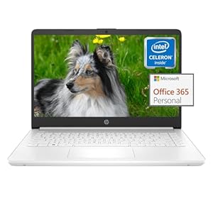 HP 14″ Ultra-Light Laptop for Students and Business – Intel Quad-Core Processor, 4GB RAM, 64GB eMMC, 1-Year Office 365, 11H Long Battery Life, Wi-Fi, Bluetooth, Webcam, Win11 H in S