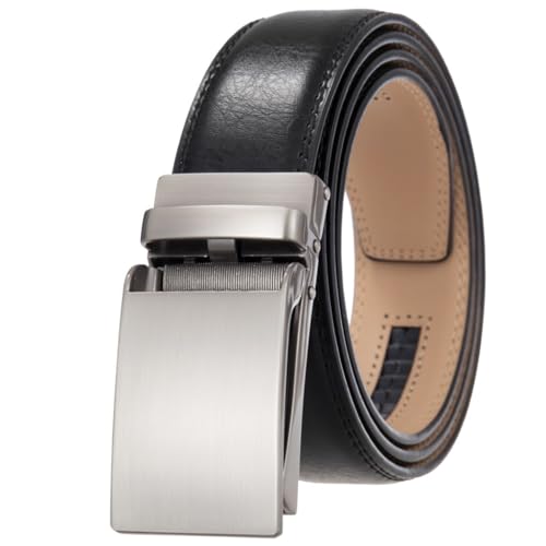 JSEIAJB All Match Business Color Men's Automatic Buckle Belt Two Layer Cowhide Leisure Belt