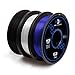 3DF 3D Printing Filament – PETG Filament 1.75mm | Dimensional Accuracy +/- 0.02mm | 1.5kg (0.5kg per Spool) | Pack of 3 | Blue Black White Bundle