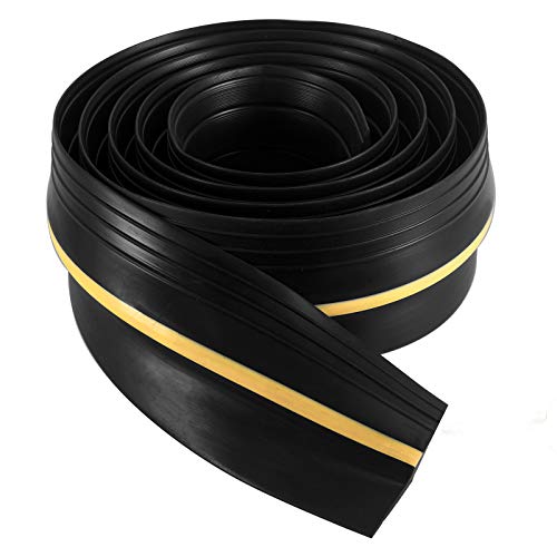 BOWSEN Garage Door Threshold Seal Bottom Weatherproof Floor Buffer Rubber, Not Include Sealant/Adhesive, Black (12 FT)