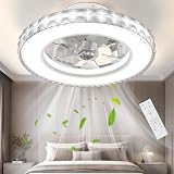 Ateroll Ventilatore da Soffitto con Luce Ø43.5CM, DC 25W LED 25W Dimmerabile 3CCT...