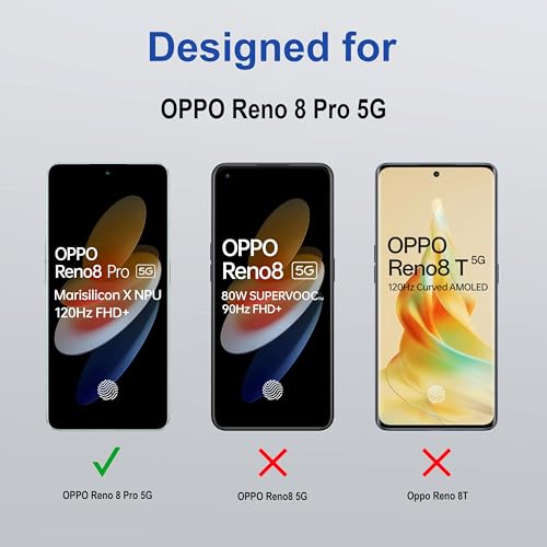 Image of ZAP CASE HD Plus Tempered Glass Screen Protector Compatible for Oppo Reno 8 Pro 5G (Black) Edge to Edge Coverage with Easy Installation Kit