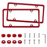 GaRhomxy License Plate Frames, 2 PCS 4 Holes Stainless Steel License Plate Holder, Car Licenses Plat