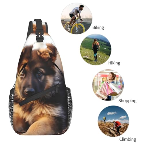 Mochila sling de cachorro pastor alemán negra miniatura 5