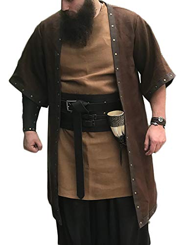 Preisvergleich Produktbild Herren Mittelalter Überwurf Umhang Tunika Kurzarm Hemd Wikinger Fashing Karneval Cosplay Kostüm