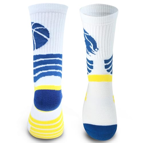 Athletic Basketball Socks Mid Calf Woven Socks Cushioned Athletic Sports Socks Crew Socks for Men Women2