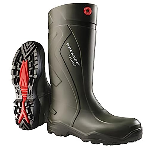 Image of DUNLOP Men's Wellington Boots Rain, Dark Green Black, 36 EU