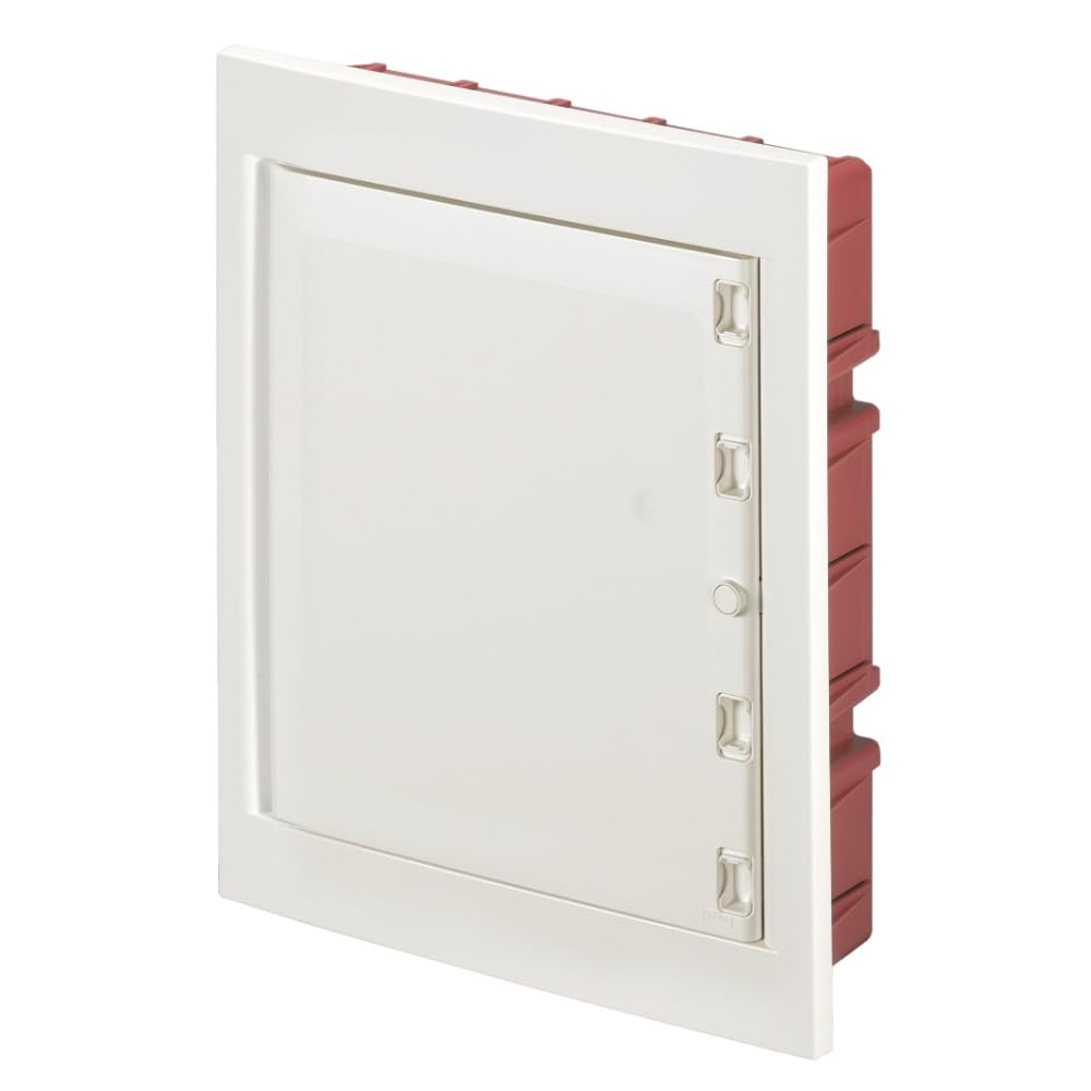 Tableau blanc IP40, 24 (2 x 12) modules, 320 x 388 x 80 mm, panneau électrique encastré, porte aveugle, pour intérieur, capuchons pour modules non utilisés inclus, barre DIN amovible et réglable