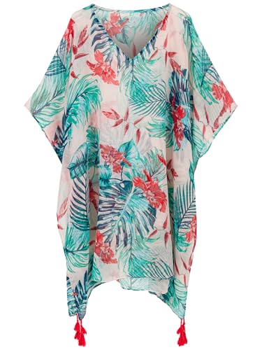 Moss Rose Women's Swimsuit Cover up Beach Kaftan for Bathing Suit with Floral Pattern