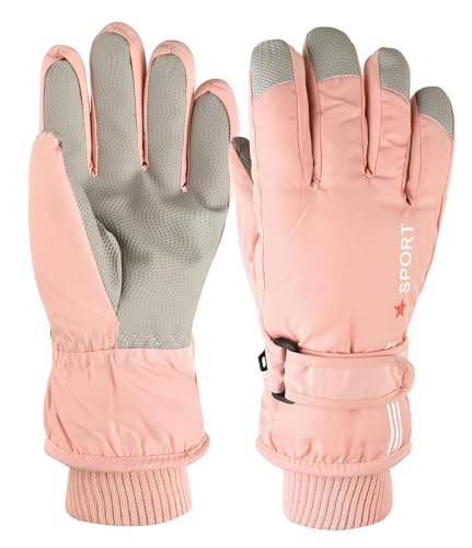 CXQRR Kids Winter Snow Ski Gloves Boys Girls Warm Waterproof Breathable Gloves for Outdoor Sports...