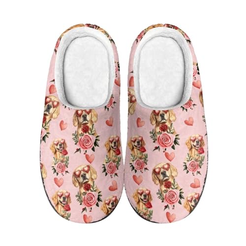 Printed Slippers for Women Men, Non Slip Fuzzy House Slippers Slip On Scuff Slippers for Indoor and Outdoor