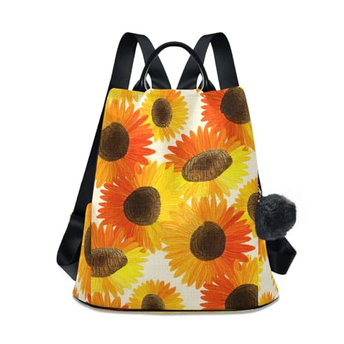 Sac à dos tendance texturé orange pour femmes, bagage multi-poches anti-vol