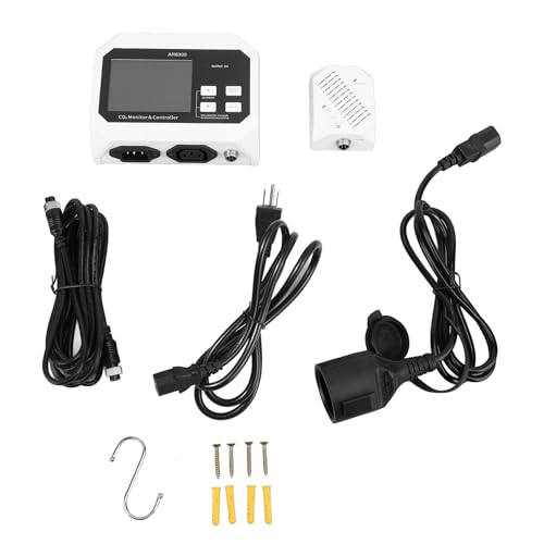 CO2 Controller Wall Mounted Multifunctional 3.8 Inch Color Screen Digital CO2 Monitor, Tester for Building, Greenhouse (US Plug)