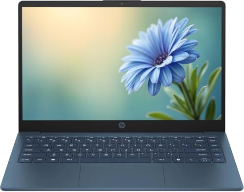 Image of HP Portable 14 inch HD IPS Laptop, Intel Celeron N Processor Up to 3.59GHz, 4GB DDR4, 128GB SSD, HDMI, Webcam, 1 Year Office 365, Bluetooth, Windows 11, Pastel Blue