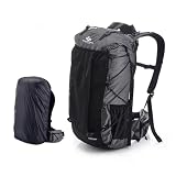 Blackpongo 45/65L Internal Frame Hiking Backpack for Outdoor Camping Travel Backpacking, Ultralight Backpack for Adults ((60+5) L Black, (60+5) L Black)