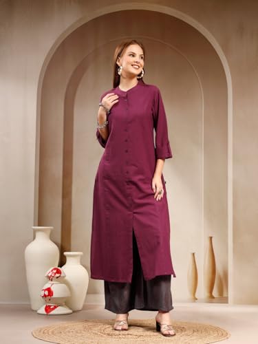 Image of Pistaa's Women's Cotton Solid Readymade Salwar Suit Set
