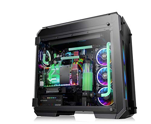 Thermaltake View 71 TG - Caja RGB de PC con Cuatro Ventiladores, Color Negro