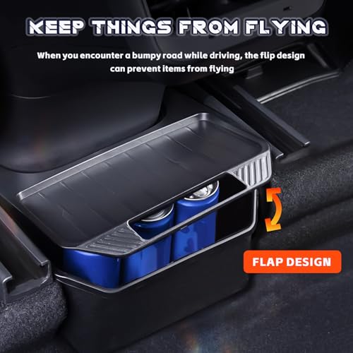Image of Larger Capacity Rear Trash Can Compatible with Tesla Model Y 2023 2022 2021,Rear Center Console Storage Box Organizer