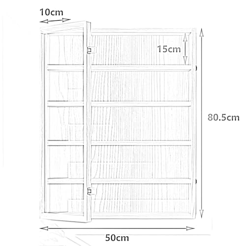 8-lagige Wandvitrine aus Holz für Sammlerstücke, stilvolles Aufbewahrungsregal für Wohnzimmer, Schlafzimmer, Büro, Spielzimmer (50 x 10 x 85 cm) – Bild 3