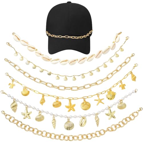 Chaîne de chapeau de camionneur étoile de mer et bijou de casquette de baseball pour femme homme