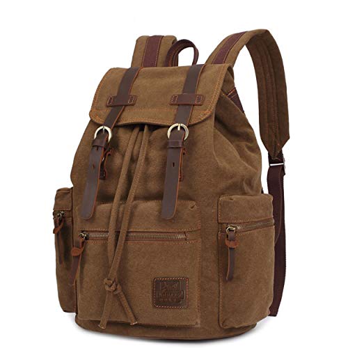 OCCIENTEC Casual Backpack Vintage Canvas Bag Travel Rucksack fit 14 inch Laptop College Hiking Camping Bag