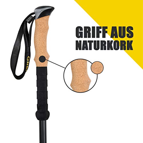 Orenda - Premium 100% Carbon Trekkingstöcke - verstellbar Wanderstöcke für Damen und Herren mit Korkgriff | Nordic Walking stöcke mit extra Gummipuffer und Tragebeutel - Image 5