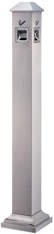 Waste Bins,Rrubbish Bin Trash Can Outdoor Stainless Steel Vertical Trash Can with Ashtray for School Airport Hospital Hotel Kitchen Trash Can/Gray/a