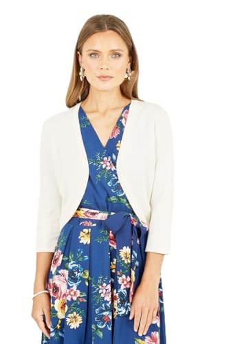 Yumi Ivory Knitted Curve Bolero (UK, Alpha, S, Regular, Regular, Ivory)