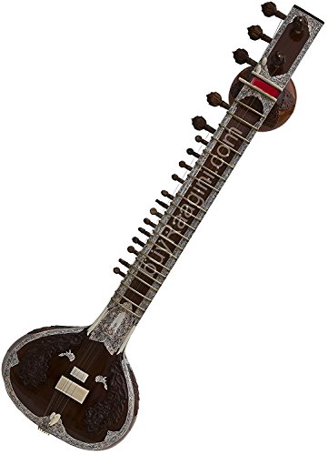 Sitar de style Ravi Shankar maharaja indien – Semi décorée avec boîte de fibre - Les Beatles, Paul McCartney, John Lennon, RIngo Starr, George Harrison Sitar de style Ravi Shankar maharaja indien – Semi décorée avec boîte de fibre